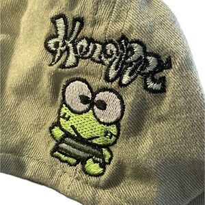 Vintage 90s Rare Sanrio Keroppi Olive Green Cotton Cap